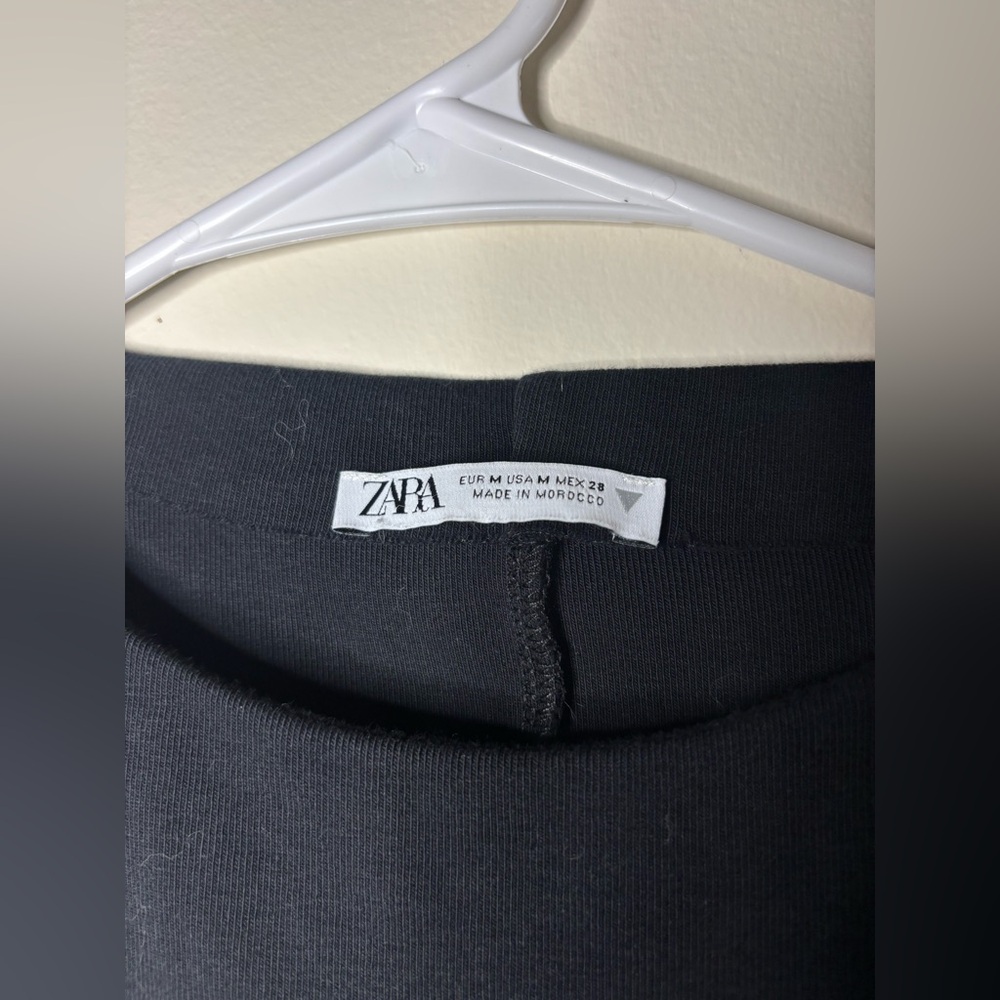 ZARA Black High Neck Sleeveless Ribbed Bodycon Mini Dress - Picture 3 of 3